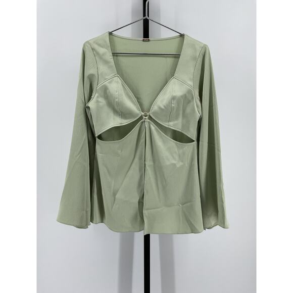 cult gaia Tops - Cult Gaia 'Alina' Green Polyester Top Size L